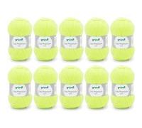 10 pelotes de laine - Jaune fluo - 27 - 100% acrylique - 3,5/4,5 mm - Gründl - Lisa Premium