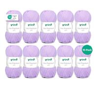 Gründl Laine Lisa Premium uni – 100% polyacrylique – 10 x 50 g (133 m) – Lilas – Aig. 3,5-4,5