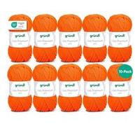 10 pelotes de laine - Orange fluo - 50 - 100% acrylique - 3,5/4,5 mm - Gründl - Lisa Premium