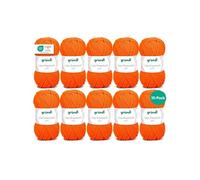 10 pelotes de laine - Orange fluo - 50 - 100% acrylique - 3,5/4,5 mm - Gründl - Lisa Premium