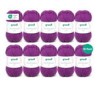 10 pelotes de laine - Pourpre - 48 - 100% acrylique - 3,5/4,5 mm - Gründl - Lisa