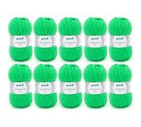 10 pelotes de laine - Vert fluo - 29 - 100% acrylique - 3,5/4,5 mm - Gründl - Lisa Premium