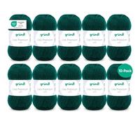 10 pelotes de laine - Vert sapin - 16 - 100% acrylique - 3,5/4,5 mm - Gründl - L