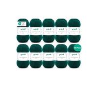 10 pelotes de laine - Vert sapin - 16 - 100% acrylique - 3,5/4,5 mm - Gründl - Lisa Premium
