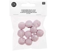 10 Perles rondes - bois rose - 20 mm