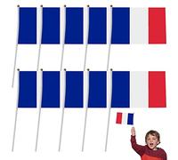 10 Petit Drapeau France,10 Petit Drapeau France Portable - 5.5 * 8.3 Pouces Drapeau Français sur Bâton pour Fêtes, Festivals, Événements historiques, Classe, Grand Fulenyi