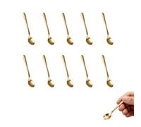 10 Petites Cuillères à Café en Acier Inoxydable 304, Cuillères Mignonnes pour Épices, Sucre, Miel et Café, Petite Cuillère à Café pour Pots à Épices, Cuisine Et Usage Quotidien (7,5 X 1,6 Cm, Doré)