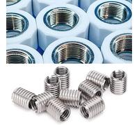 10 Pi¨¨ces ¨¦crou R¨¦ducteur, Insert Filet¨¦ en Acier Inoxydable Int¨¦rieur Autotaraudeur Insert Filet¨¦ ¨¦crou de R¨¦paration Femelle M6 X 1,0 et Male M8 X 1,25 pour Projets de Meubles