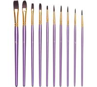 10 Pi¿¿Ces Pinceaux Peinture,Pinceaux Peinture Acrylique,Nylon Pinceau Artiste Plume Lisse,Pinceaux De Peinture ¿¿ L'huile,Pour Peinture Acrylique, Peinture ¿¿ L'huile, Aquarelle Et Gouache,Violet