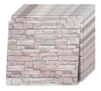 10 pices Autocollants de Carreaux 3D, 35*38.5*4mm Autocollants de transferts de Carreaux de Mur Auto-adhsifs pour dosseret, Beige