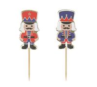 10 pics à cocktail casse noisette en bois 10 cm - Bleu