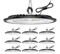 10 Pièce 300W Eclairage LED Garage, 45000LM Plafonnier Garage, 6000K Cool White Projecteur LED Extérieur, IP65 Waterproof UFO Lampe Atelier pour Factories, Warehouse, Workshop