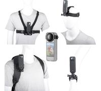 10 Piece Action Camera Kit for Insta360 X4/X3/Ace Pro, Phone Harness, Headband and Wrist Mount, Backpack Clip, Silicone Cap, Compatible with GoPro Hero, SJCAM