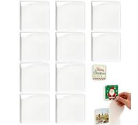 10-Piece Adhesive Acrylic Square | Fridge Magnet Making Kit, Clear Refrigerator Magnets Design Set for Kitchen Cabinet Classroom Tickets Picture Art Projects Crafting