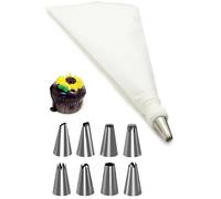 10-Piece Piping Bag Set Cake Cream Decorating Bags with Stainless Steel Nozzles