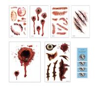10 pièce tatouage cicatrice halloween，maquillage halloween，fausse cicatrice halloween adulte/enfant/vampire/joker，stickers halloween visage