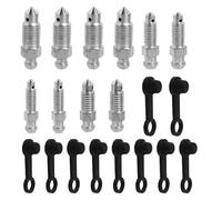 10 Pièce Vis de Purgeur de Frein Moto,Vis de Purge de Vélo pour Réservoir à Levier Purge Frein,Purgée Outillage Kit avec Capuchon Anti-Poussière,Freins Purgeurs Dépannage Entretien Outils M6 M7 M8 M10