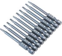 10 pièces 1/4 pouce tige 65 mm S2 acier allié jeu d'embouts de tournevis à tête triangulaire H6,3 x 65 mm x 2,3