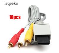 10 Pièces 1.8 M 6ft Audio Vidéo Av/Tv Composite Câble Cordon Pour Console De Jeu Nintendo Wii