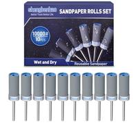 10 Pièces 10000 Grains Tambour De Ponçage pour Dremel Outils Rotatifs, Manchons de Ponçage avec Tige de 1/8" pour Polissage et Ponçage