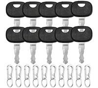 10 pièces 14603 Clé d'allumage pour engins de chantier Clé : clé universelle pour engins de chantier Clé de rechange avec 10 porte-clés pour tracteurs, petites pelleteuses, chariots élévateurs