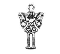 10 Pièces 14X25mm Pendentif Ange Elfe Prévenant Couleur Argent Antique pour Bijoux Faire des Résultats de Bijoux en Alliage de Zinc Durable Design