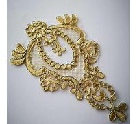 10 pièces/15X9cm couleur or cordon doré contour Venise dentelle Appliques broderie Patch robe de mariée dentelle décoration bricolage-10 pièces