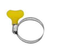 10 pièces 16-25mm réglable jaune poignée en plastique main torsion colliers de serrage vis sans fin conduite en acier inoxydable Clips de tuyau for Tube