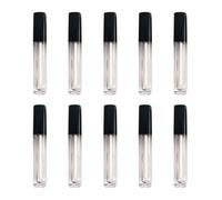 10 Pièces 2.5ml Carré Brillant À Lèvres Tube Noir Bouchon Lèvre Glaçure Tube Vide Tube Glaçure Vide Rechargeable Bouteille Cosmétiques Accessoires