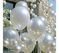 10 pièces/20 pièces/40 pièces Set de ballons blancs nacré de 10 pouces/25,4 cm, convient pour le mariage, l'anniversaire, la Saint-Valentin, Thanksgiving, la Fête des Mères, les fiançailles, la confes