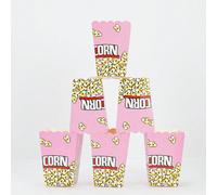 10 pièces/20 pièces/50 pièces Boîtes de faveur de pop-corn rose pour soirée cinéma, sacs en papier rose clair pour pop-corn, bols de pop-corn rose et blanc pour portions individuelles, fournitures pou