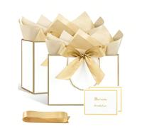 10 pièces/20 pièces Sacs-cadeaux en papier blanc, taille moyenne de 11 pouces, convient pour les anniversaires, enterrements de vie de jeune fille, révélations de , la Saint-Valentin et autres occasio