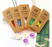 10 pièces/20 pièces Set de bougies chauffe-thé rondes romantiques, convient pour les demandes en mariage, les déclarations d'amour, les mariages, les jardins, les hôtels, les chauffe-théières, les ann