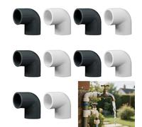 10 Pièces 20mm 90 degrés Raccords de Tuyauterie 2 Voies Coude Slip PVC, D'alimentation Coulissant Raccords à Angle Droit Plastique Résistant, Changer de Direction, Connexion de Tuyau d'eau de Jardin