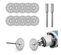 10 Pièces 22 Mm Disque Diamant De Coupe,Disques Diamant Dremel,Diamant Mini Disques À Tronçonner Avec 2 Pièces 3 Mm Mandrin,Pour Outils Rotatifs Verre Gemmes
