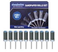 10 Pièces 2500 Grains Tambour De Ponçage pour Dremel Outils Rotatifs, Manchons de Ponçage avec Tige de 1/8" pour Polissage et Ponçage