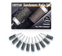 10 Pièces 2500 Grains Tambours de Ponçage pour Outil Rotatif Dremel, Manchons de Ponçage avec Tige de 1/8" pour Polissage et ponçage du métal