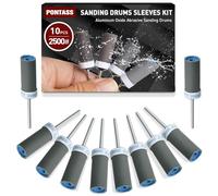 10 Pièces 2500 Grains Tambours de Ponçage pour Outil Rotatif Dremel, Mèches de Ponçage, Manchons Abrasifs Avec des Tiges de 3 mm, Manchons de Ponçage pour Le Ponçage Et le Polissage Métallique.