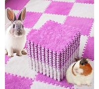 10 pièces 28 cm x 28 cm de coussinets lavables pour cochon d'Inde, doublures de cage en polaire réutilisables pour cochon d'Inde, couverture de lit douce et chaude pour lapin (violet)