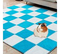 10 pièces 28 cm x 28 cm de coussinets lavables pour cochon d'Inde, doublures de cage en polaire réutilisables pour cochon d'Inde, matelas de couchage doux et chaud pour lapin (Bleu)