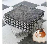 10 pièces 28 cm x 28 cm de coussinets lavables pour cochon d'Inde, doublures de cage en polaire réutilisables pour cochon d'Inde, couverture de couchage douce et chaude pour lapin (gris)