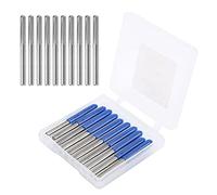 10 pièces 3,175 mm en acier au tungstène CNC fraise à découper le bois 90 degrés 0,2 mm fraise à graver pour le traitement des métaux, finition rectifiée miroir avec grande flûte (90*0.2)