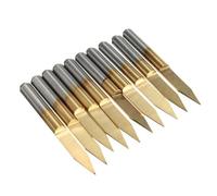 10 Pièces 3.175mm Tige 30 Degrés 0.2mm Pcb Gravure Bit Titane Enduit Carbure Cnc Cutter Bits