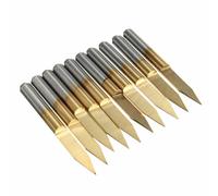 10 Pièces 3.175mm Tige 30 Degrés Cutter 0.1mm En Forme De V Carbure Revêtu De Titane Pcb Gravure Peu