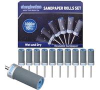 10 Pièces 3000 Grains Tambour De Ponçage pour Dremel Outils Rotatifs, Manchons de Ponçage avec Tige de 1/8" pour Polissage et Ponçage