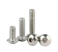 10 pièces 304 A2-70 en acier inoxydable Allen douille hexagonale bouton tête ronde vis boulon longueur 1/4 "-2" UNC 5/16-18 filetage grossier(2")