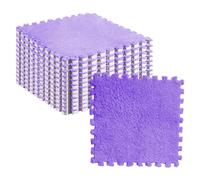 10 Pièces 30x3 0cm/11.8x11.8in Tapis de Sol en Mousse de Puzzle en Peluche, Tapis de Jeu Antidérapant pour le Sol de la Pièce (PURPLE)