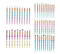 10 Pieces 3d Diamant Arc-En-Ciel Ensemble De Pinceaux De Maquillage ?Il Sourcil Fard À Paupieres Brosse Fond De Teint Cosmetique Beaute Maquillage Brosse Kit