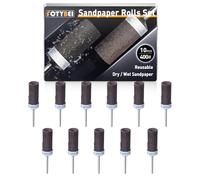 10 Pièces 400 Grains Tambours de Ponçage pour Outil Rotatif Dremel, Manchons de Ponçage avec Tige de 1/8" pour Polissage et ponçage du métal