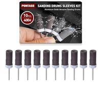 10 Pièces 400 Grains Tambours de Ponçage pour Outil Rotatif Dremel, Mèches de Ponçage, Manchons Abrasifs Avec des Tiges de 3 mm, Manchons de Ponçage pour Le Ponçage Et le Polissage Métallique.